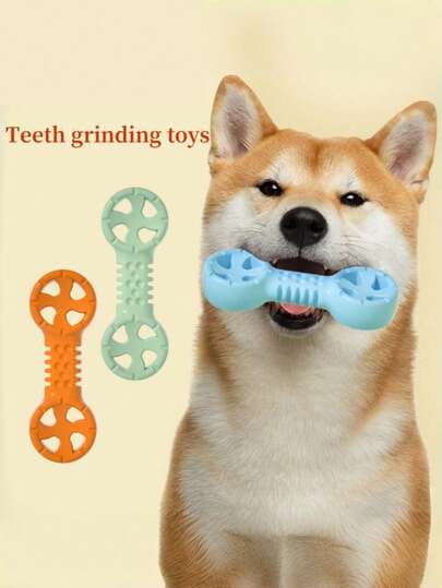 New Wolf Fang Bone Self-Entertaining TPR Windmill Shaped Chew Toy, Teeth Cleaning Interactive Toy Suitable For Playful Dogs