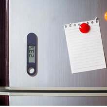 ‍ Termómetro Digital de Cocina con Aguja Plegable  Mide con Precisión la Temperatura de Carnes, Líquidos y Alimentos  Incluye Pantalla digital de fácil lectura, Apagado Automático, Imán y Arillo para Colgar - Negro - Ver 5