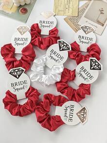 7pcs/Set Wedding Season Soft & Smooth Hair Ties In Green/Pink/White, Bridal Shower Bridesmaid Gift, Damage-Free Hair Tie For Women Ponytail Head Accessories Elastic Band Beauty Home Hair Accessories - Multicolor - View 13