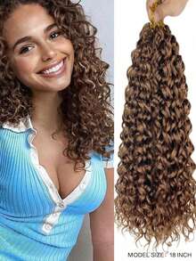 Lange Farbverlauf lockige Haarverlängerungen zum Flechten für Frauen - hitzebeständige synthetische Afro-Twist-Häkelhaare, weiche wellige Textur, natürlich aussehende Perücken-Bündel für tägliches Styling und Partynutzung - Verschiedenfarbig - Übersicht 19