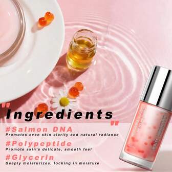 粉红鲑鱼亮白胶囊精华液——抗衰老亮白精华液，含烟酰胺、乳木果油和透明质酸——韩国护肤品