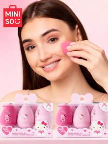 2pcs Officially Licensed Makeup Sponge Set, Skin-Friendly Material, Water Drop Dual Shape Design, Seamless Application, Makeup Sponge - Pink - View 8