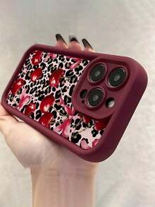 1pc Fashionable Black Bow & Cherry Pattern Soft TPU Shockproof Full Coverage Phone Case, Compatible With IPhone 17/17 Air/17 Pro/17 Pro Max/16/16 Plus/16 Pro/16 Pro Max/15/14 Plus/13/12/11 And S25/S25 Plus/S25 Ultra/S24/S23/S22/S21/A55/A15/A56/A52 Series - 款式3(1PC) - 查看 4
