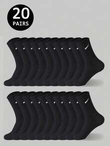 2/5/10/12/20 Pairs Men Sports Socks, Running Socks, Mid-Calf Socks With Anti-Slip & Odor Resistant Design, Basketball Socks - Multicolor - View 17