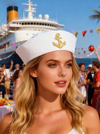 HongLuan قبعة بحارة من البوليستر للرجال والنساء، قبعة قبطان اليخت، مناسبة لحفلات الهالوين والكريسماس وحفلات العروس والتنكر والحفلات على اليخوت والمواكب والحفلات البالغين والشاطئ