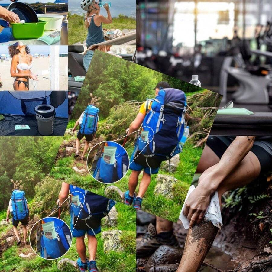 Body Wipes For Camping-Backpacking Gear Essential And Outdoor Active Hiking Supplies Adult Wet Wipes Extra Large 100% Plant-Based Must Haves For  Conscious 3 Packs - 3個裝 - 查看 1