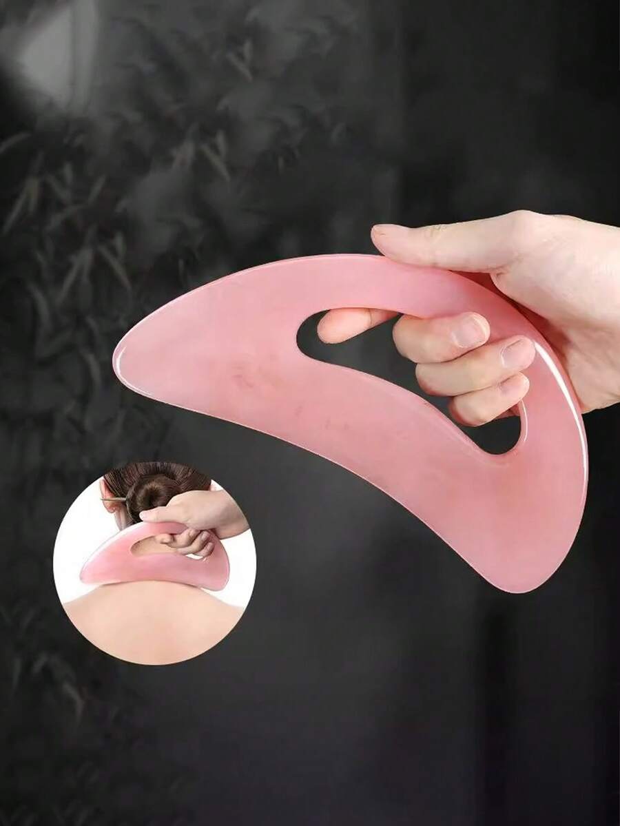 1 件大型树脂刮痧板，带弧形刀片，适用于全身使用，肩部、颈部和淋巴按摩工具，颈椎按摩器，背部、腿部、肩部、颈部和面部经络刺激，全身肌肉放松工具 - 彩色 - 查看 1