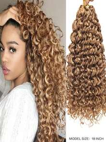 Lange Farbverlauf lockige Haarverlängerungen zum Flechten für Frauen - hitzebeständige synthetische Afro-Twist-Häkelhaare, weiche wellige Textur, natürlich aussehende Perücken-Bündel für tägliches Styling und Partynutzung - Verschiedenfarbig - Übersicht 16