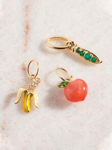 1PC Four Leaf Clover Fruit Croissant Pendant For DIY Jewelry Making Ecklace Earring Hanging Accessories