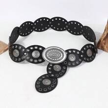 A Retro Rivet Round Belt For Ladies, A Bohemian-Style Corn-Eye Adjustable Waistband Belt, A Fashionable And Versatile Accessory For Vacation Photos - Multicolor - View 11