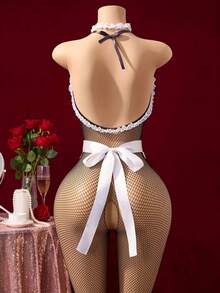 Đồ lót gợi cảm, trang phục hầu gái hở ngực, áo liền thân sexy, quần lót lưới, vớ sexy mới (kèm tạp dề), hoàn hảo cho buổi hẹn hò. - Nhiều màu - Xem 3
