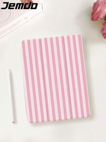 1 件粉色条纹图案平板电脑保护壳，适用于 Apple iPad 10.2 英寸 / iPad Pro 2021/2020、iPad 9/10 代、iPad 11 英寸 2025、Galaxy Tab A8 10.5 英寸华为 Matepad 10、小米，防摔，带铅笔槽，支持睡眠/唤醒 - 彩色 - 查看 5