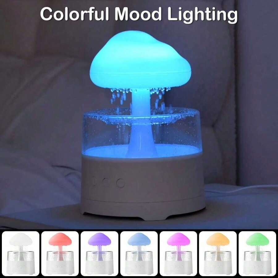 1pc Colorful Mist Humidifier, Raindrop Aroma Diffuser, 3 Adjustable Modes, USB Powered, Suitable For Home & Office Use - Multicolor - View 1