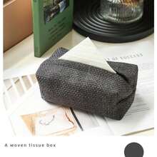 غطاء صندوق مناديل من الكتان المستطيل الفاخر - تصميم أنيق على طراز المزرعة، قماش ناعم، سهل التنظيف، مثالي لديكور غرفة المعيشة والنوم والسيارة، يضيف لمسة من السحر الريفي إلى أي مساحة، ديكور هدية عيد الميلاد/هالوين