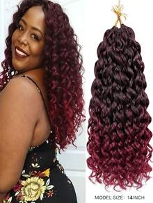 Lange Farbverlauf lockige Haarverlängerungen zum Flechten für Frauen - hitzebeständige synthetische Afro-Twist-Häkelhaare, weiche wellige Textur, natürlich aussehende Perücken-Bündel für tägliches Styling und Partynutzung - Verschiedenfarbig - Übersicht 11