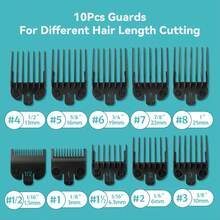 10PCS Clipper Guards Set For Most Clippers And FX870 Clipper Guides Replacement - 1/16inch To 1inch - Multicolor - View 3