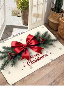 1 pezzo Zerbino natalizio con fiocco rosso + slogan "Buon Natale", lavabile in lavatrice, facile da pulire, morbido e durevole, leggero e confortevole, adatto per soggiorno, cucina, ingresso, camera da letto, zerbino natalizio, design natalizio - Multicolore - Visualizzare 13