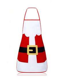 一套5件圣诞围裙，红色圣诞老人系列围裙套装，适合烹饪、炒菜、美发和烧烤用途，适合家人、朋友、情侣和圣诞派对装饰 - 彩色 - 查看 21