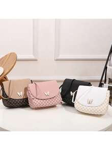 Bolso de concha cruzado de metal decorado con estampado de mariposa miniatura - Rosa - Ver 3