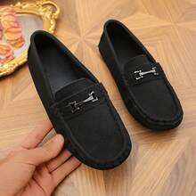 1 Pair Casual & Fashionable Children's Shiny Buckle Loafers, Spring/Autumn