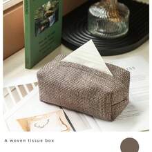 غطاء صندوق مناديل من الكتان المستطيل الفاخر - تصميم أنيق على طراز المزرعة، قماش ناعم، سهل التنظيف، مثالي لديكور غرفة المعيشة والنوم والسيارة، يضيف لمسة من السحر الريفي إلى أي مساحة، ديكور هدية عيد الميلاد/هالوين