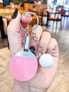 1pc Creative Cute Mini Table Tennis Racket Keychain Paddle Ping Pong Pendant Keyring Bag Ornament For Men Women Car Trinket Gift