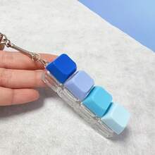 1pc Random Keyboard Fingertip Spinner Toy 4-In-1 Keyboard Keychain Cube Mechanical Click Toy, Stress Relief Gift Suitable For Office, School, Home (Gradient Color) - Multicolor - View 8