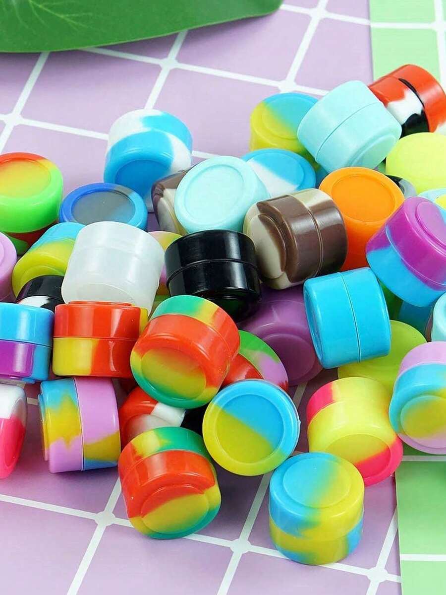 1/5/10pcs Silicone Mini Storage Jars With Lids - 0.07oz, Perfect For Storing Cosmetic Samples, Travel Size Cosmetic Jars, Can Be Used For Storing Creams, Lotions And Cosmetic Samples (Random Color/Style)