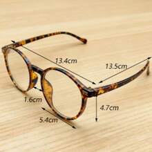 Women's Tortoiseshell Retro Minimalist Large Frame Casual Fashion Glasses - Hawksbill - View 7