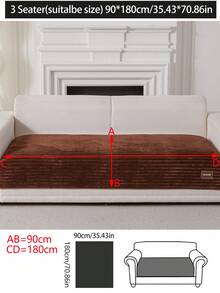 1pc Thick Plush Sofa Cushion Cover, Non-Slip Sofa Protector, Dust-Proof And Dirt-Resistant, Machine Washable, Pet-Friendly, Suitable For All Seasons, Adjustable For Corner Sofa, Bedroom, Office, Living Room, 1/2/3/4 Seater