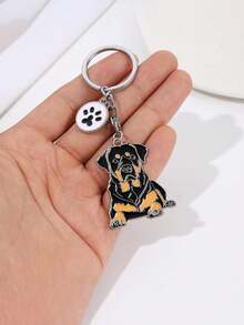1 Pc Metal Alloy Rowena Bullfighting Drip Oil Keychain Cute Dog Pet Keychain Car Keychain Men's And Women's Gifts Boyfriend Birthday Gift Animal Keychain Handbag Pendant Accessories Dog Keychain Holiday Gift Animal