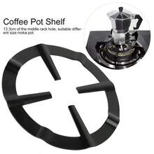 Confezione da 2 piastre di supporto per fornello a gas in ferro nero antiscivolo, supporto per wok da cucina, supporto per caffettiera moka, anello riduttore - nero - Visualizzare 4