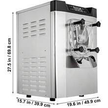 Máquina de helado comercial 1400W 20/5.3 Gph Máquina para hacer helados de servicio duro con pantalla LED Temporizador de apagado automático Un sabor Perfecto para restaurantes Snack bar Supermercados - 1400 W - Ver 10