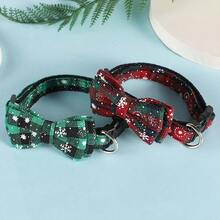 畅销狗狗圣诞项圈，宠物圣诞领结项圈 - 玫紅色 - 查看 2