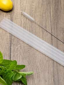 6/4/2/1 pieza Pajitas de plástico reutilizables extra largas para vaso, accesorios, pajitas de repuesto extra largas de 12 pulgadas 310 mm con cepillo de limpieza, compatibles con vasos de 20/30/40 oz, juego de fiesta de Navidad de plástico, regalo de Navidad - Multicolor - Ver 5
