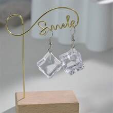 Ice Cube Acrylic Earrings Funny Irregular Clear Crystal 3D Long Transparent Square Geometric Lightweight Dangle Drop Earrings For Women Minimalist Hot Summer Holiday Christmas Unique  Jewelry Gifts{Inchstyleinch:InchIcecubeearringinch} - 冰塊耳環 - 查看 6