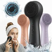 1pc Electric Silicone Facial Cleansing Brush, Portable Waterproof Rechargeable Face Brush With 5 Cleaning Modes, Electric Deep Pore Cleaner For Men & Women, Blackhead & Exfoliating Removal - Nhiều màu - Xem 1