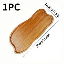 1 pieza Bandeja de madera de acacia, bandeja arcoíris, bandeja de té estilo europeo, bandeja de pan de cocina, bandeja de aperitivos de frutas para el té de la tarde, bandeja de servir y plato de madera maciza asimétrica, plato de cena de madera ligera, adecuada para desayuno, café, té, aperitivos, plantas, desayuno, decoración de habitaciones, accesorios de cocina, regalo ideal para Navidad, Halloween, Acción de Gracias