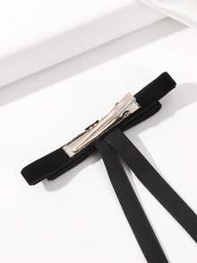 2pcs Y2K Velvet Bow Long Streamer Hair Clips, Cute & Elegant Hair Accessories For Women, Suitable As Christmas Gift, Hair Claws, Hair Slide, Hair Barrettes