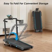 Walking Pad Treadmill With Incline, 2 In 1 Foldable Treadmills For Home Small Office, 3.5HP Folding Walking Pad With 350 Lbs Capacity, 16.92"X44" Wide Running Deck, Adjustable Height, LED Display, APP & Remote - 美規B型插(110-127V) - 查看 8