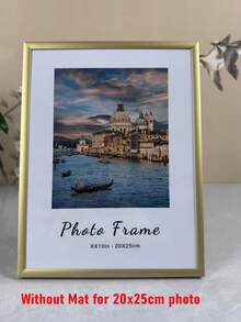 1个现代简约金/银色铝制相框，尺寸30x40厘米（21x30厘米/7英寸/8英寸/10英寸），长方形设计，线条简洁，经久耐用，优雅大方——非常适合用于家居照片、婚礼照片、节日圣诞礼物、办公桌装饰，可竖放/横放展示