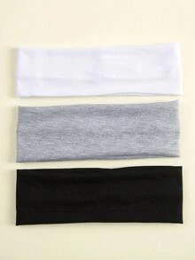 3条装女士纯色弹力瑜伽头带，舒适透气，适合运动、瑜伽、洗脸、化妆、眼罩、户外活动、派对、上学、大学等场合，秋冬季女士发带发饰，适合度假装扮。