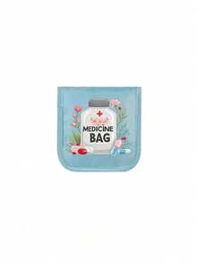 1pc Portable Medicine Bag, Compact Pill Organizer & Pill Pouch,Pills And Tablets Pattern Printing,Travel - Friendly Medication Storage For Daily/Outdoor/Travel, Essential For Health - Conscious & On - The - Go Users, Must - Have Medical Accessory,Multi Functional Fabric Small Medicine Bag