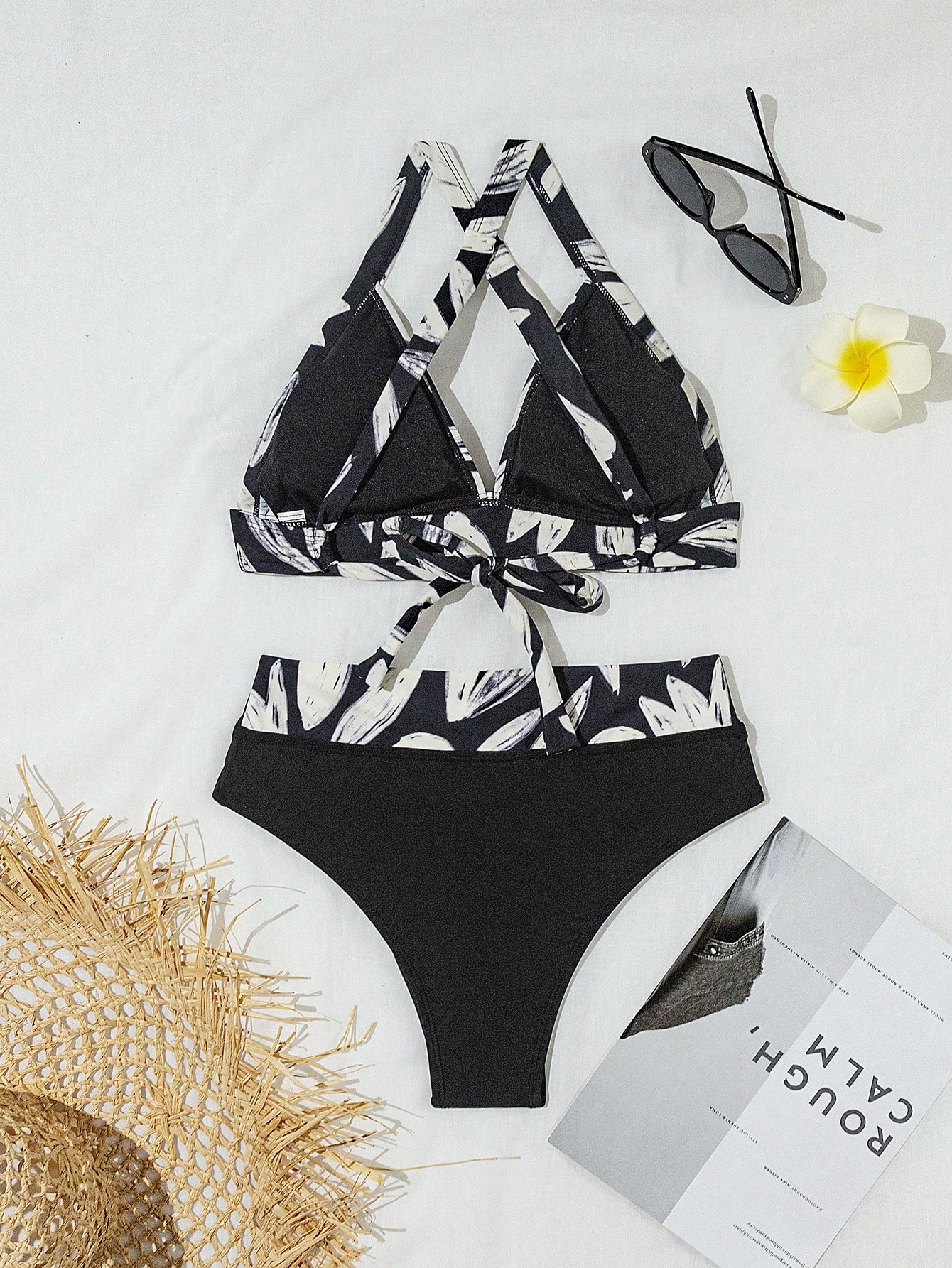 biquíni feminino praia vestir maior feminino praia maiôs Férias, praia, festa, sofisticado, piscina,LARA VIVA - Preto e Branco - Visão 11