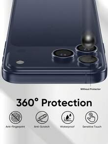 3pcs Apple Camera Lens Screen Protector, Compatible With Iphone 17 Pro Max/17 Pro/15 Pro Max/15 Pro, Made Of Tempered Glass With Aluminum Alloy Frame, Ultra-Clear, Easy To Install - Deep Blue - Navy Blue - View 6