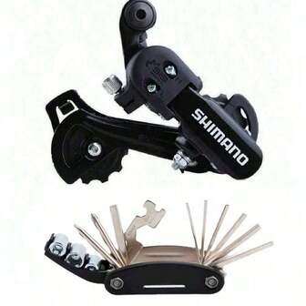 1 件 Tz31A 后拨山地车折叠自行车后拨链器 6 速 7 速 18 速 21 速眼钩礼品 16 合 1 六角扳手螺母轮胎螺丝刀摩托车自行车修理工具可用于各种场合/自行车维修家用工具修理易于携带便携式自行车修理工具套件