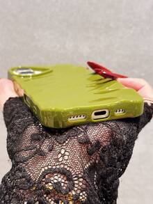 Wave Ripples 1pc New Glossy Wave Pattern Material Phone Case Compatible With IPhone 17 Pro Max/17/17 Pro/16 Pro Max/16/16 Pro/16 Plus/15 Pro Max/15 Pro/15 Plus/15/14 Pro Max/14 Pro/14/13 Pro/13/12 Pro/12/11/XS/X Max/8 Plus/7, Shockproof Soft Full Coverage Case For Women, 13 Pro Max/XR - Green - View 5