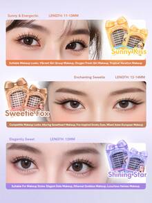 Mlen Diary False Eyelashes, C-Curl, 11-13mm Individual Lashes, DIY Cartoon Style Reusable False Eyelashes, Create Natural Fluffy Lashes At Home - Natural Lashes - View 4