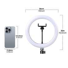 AXNEN Aro de luz de selfie de 10 pulgadas con trípode opcional, luz de relleno de fotografía, lámpara de anillo LED compatible con todos los teléfonos para grabación de video, transmisión en vivo