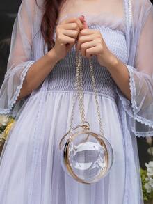Women's Fashionable Mini Transparent Ball Chain Handbag For Daily Use - Clear - View 5
